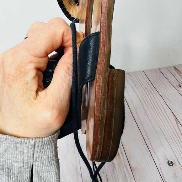 Jack Rogers Women's Blue Tasseled Ankle Wrap Sandals Size 6.5 - Picture 9 of 9